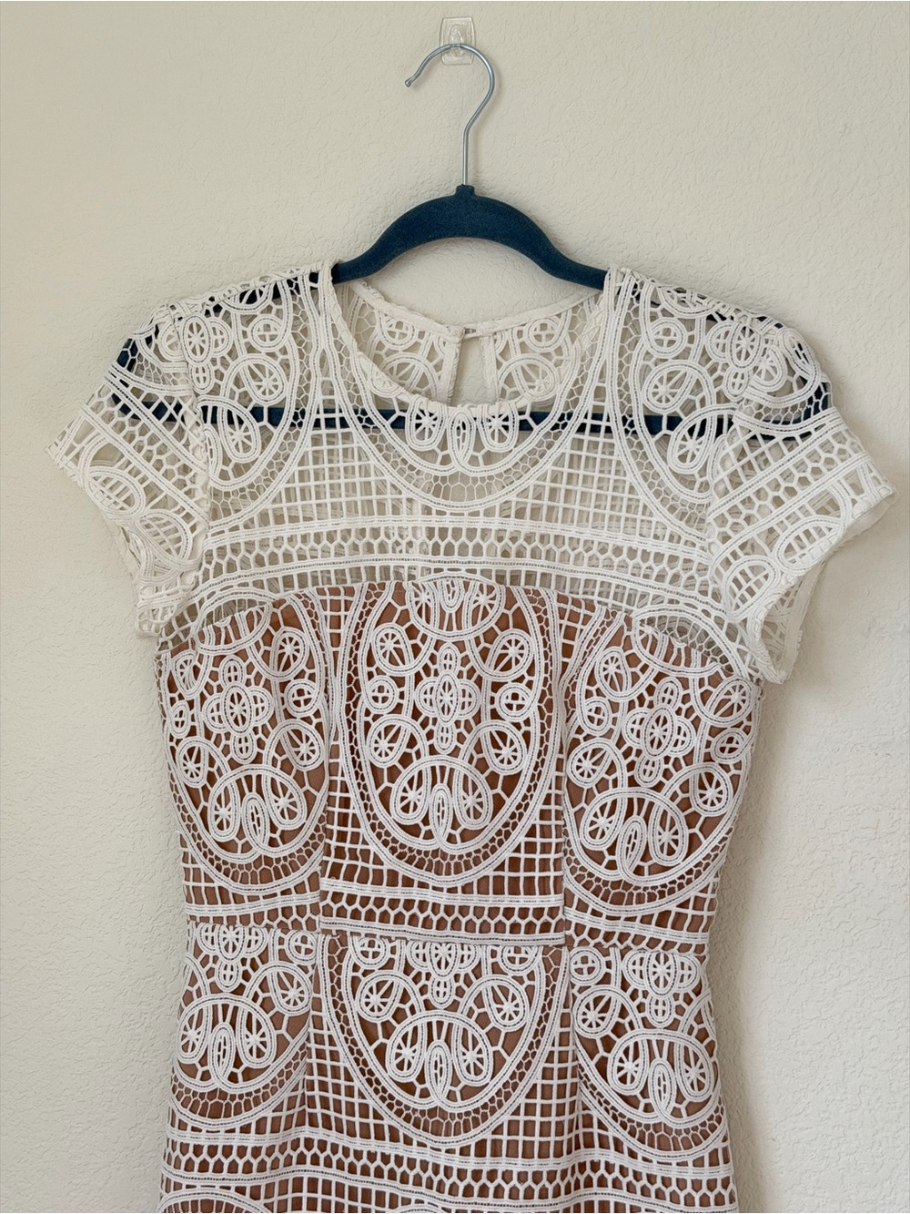 Aijek Designer Blackjack Embroidered Mini Dress in White Small - Picture 4 of 11